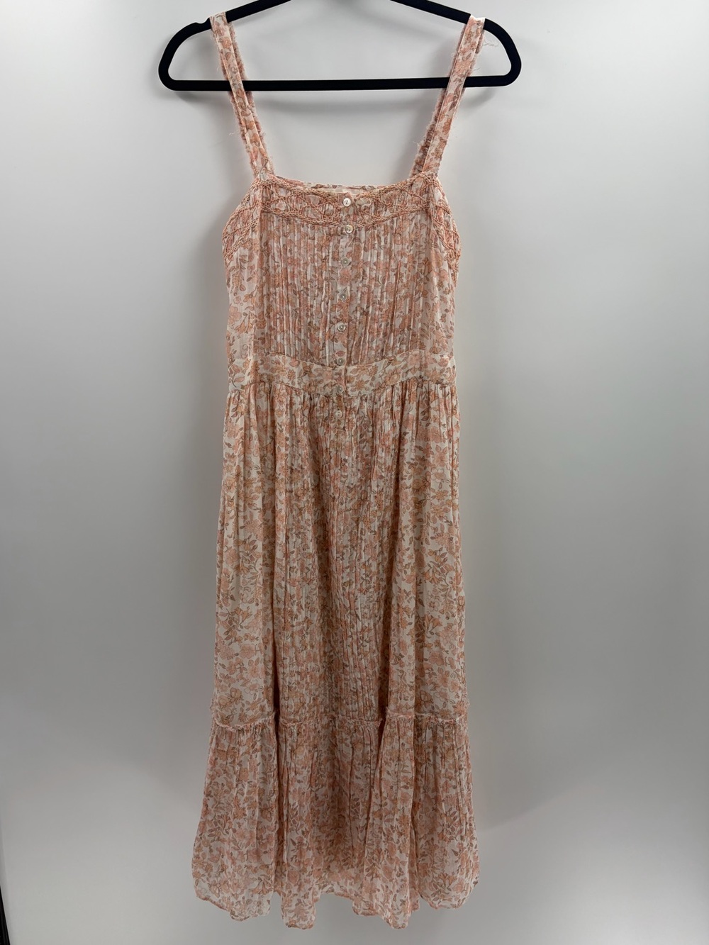 Loveshackfancy bohemian fairy girly Tove Sleeveless Floral Midi Dress size 10